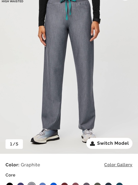 Figs Pants - Figs Graphite High-Waist Livingston Scrub Pants